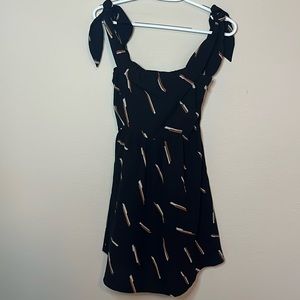 Xhilaration Retro Patterned Off The Shoulder Mini Dress Black